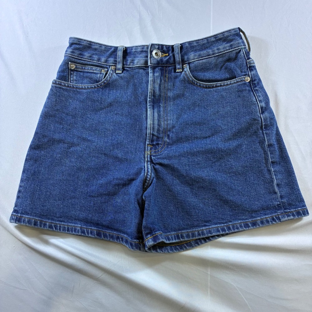 Everlane The Way-High Denim Shorts Medium Indigo Blue Size 25 High Rise